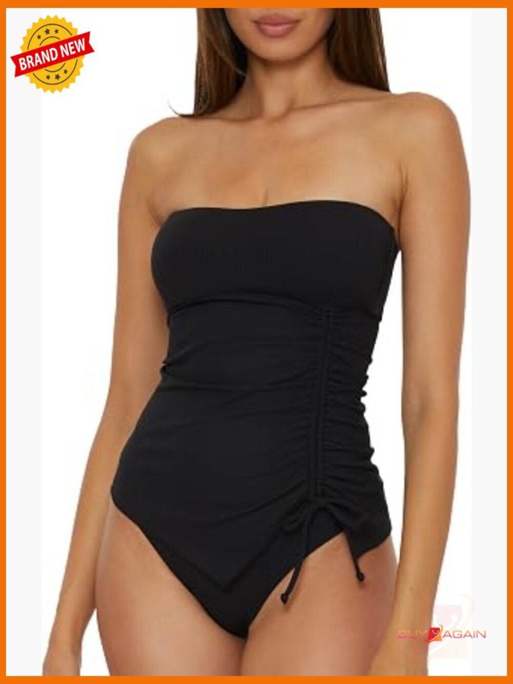 Modern Edge Bandeau Tankini Top Adjustable Straps Swimsuit